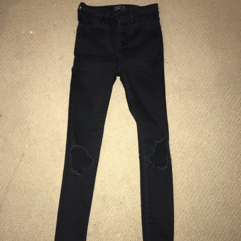 Abercrombie high rise black skinny jeans